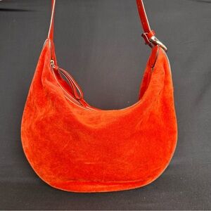 Salvatore Ferragamo | Red Suede Hobo Shoulder Bag EZ-21 H800